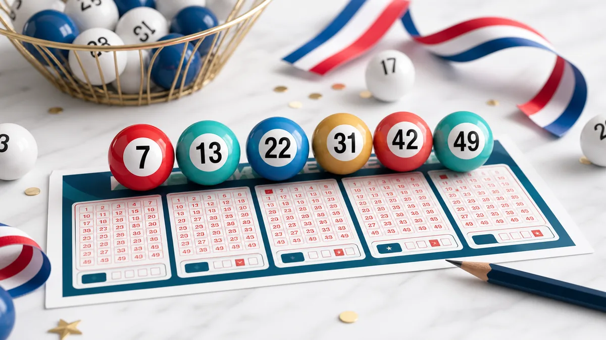 Boules numérotées et grille Loto